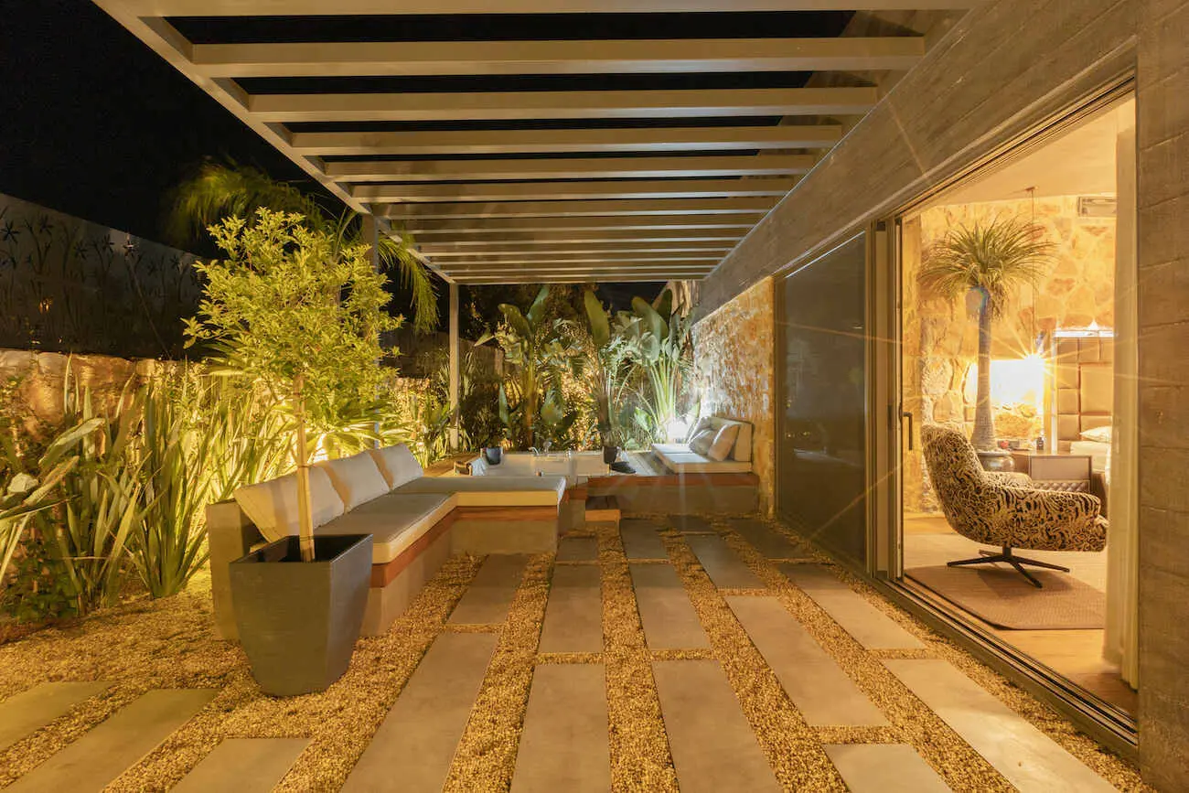 Shaded terrace